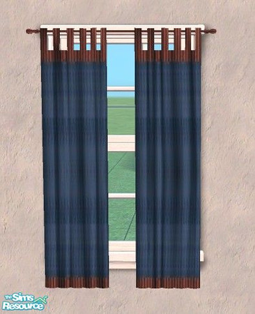 Sims 2 — Active Boys - Blue Curtain by Bitzybus — Part of Active Boys Basic Room set. Don't forget the mesh! 