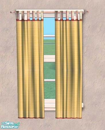 Sims 2 — Active Boys - Yellow weave Curtain by Bitzybus — Part of Active Boys Basic Room set. Don't forget the mesh! 
