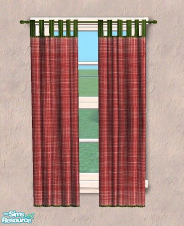 Sims 2 — Active Boys - Red weave Curtain by Bitzybus — Part of Active Boys Basic Room set. Don't forget the mesh!