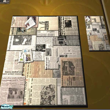 Sims 2 — Newspaper rug by buntah — Old newspapers come in handy when your sim is poor. This requires either Echo's or