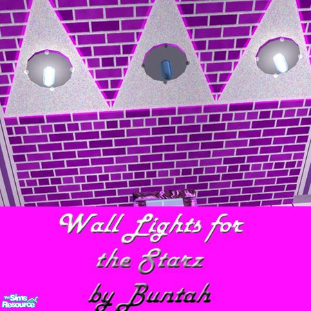 Sims 2 — Wall light for the STARZ by buntah — This is the wall light for your Sims Stars. Center bulb and four small