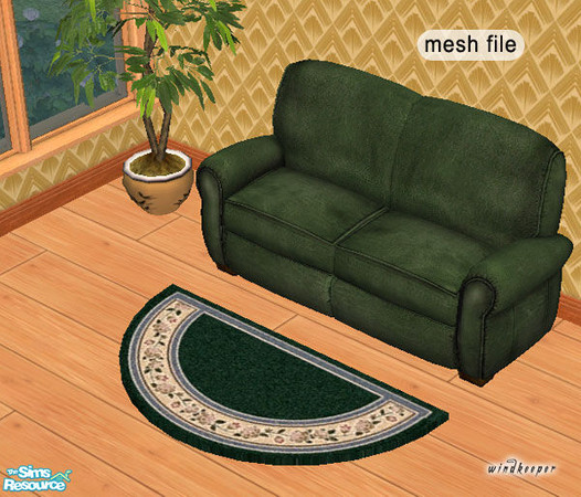 Sims 2 — Rug 2x1 halfmoon by Windkeeper — *Updated* Cloned from Echo's 2x1 rug.