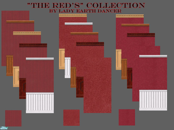 Sims 2 — LED "The Red's" Collection 1 by ladyearthdancer — A collection of 15 walls and 3 floors..3 shades of