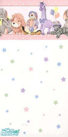 Sims 2 — Girls Nursery 2 by ljkane — Pink Checked with top and bottom border