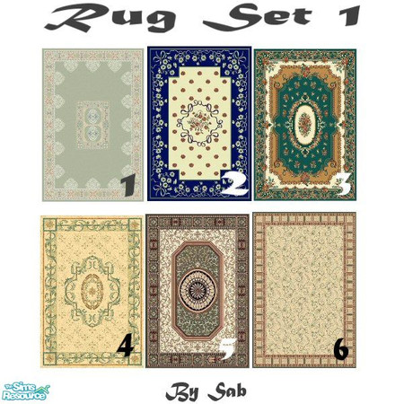 Sims 2 — Rug 3 by Sab — dark green rug