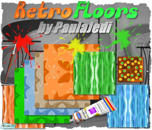 Sims 2 — Retro Floor Collection by paulajedi — The Retro Floor Collection. Some floors match the new University retro