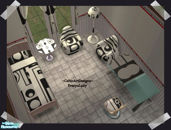 Sims 2 — Retro College Black and White by Fraeyalady02 — My retro sets are inspired by University and friends who wanted