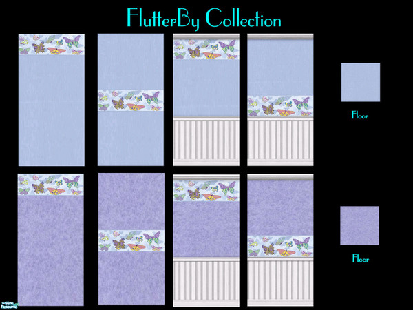 Sims 2 — LED FlutterBy Collection by ladyearthdancer — FlutterBy collection comes in either blue or purple..Contains 8