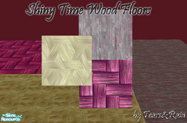Sims 2 — Shiny Time Wood Floor Set by TearsRain — The set is made of a shiny textured wood all on the lighter pink and