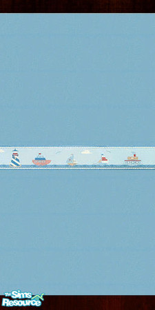 Sims 2 — Nautical Themed Nursery Set Wall blue wi by cemre — This complete nursery set for babies and tots provides a