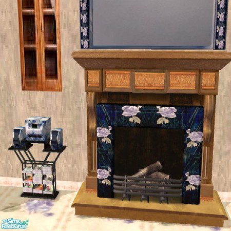 Sims 2 — Blue Rose Fireplace by lindakelly — Part of the Blue Rose Living Room Collection