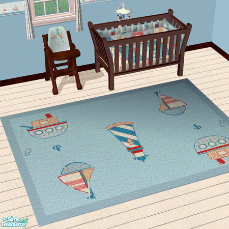 Sims 2 — Rug Nautical Themed Nursery Set by cemre — This is a recolor of Echo's 3x4 base rug. You must download Echo's