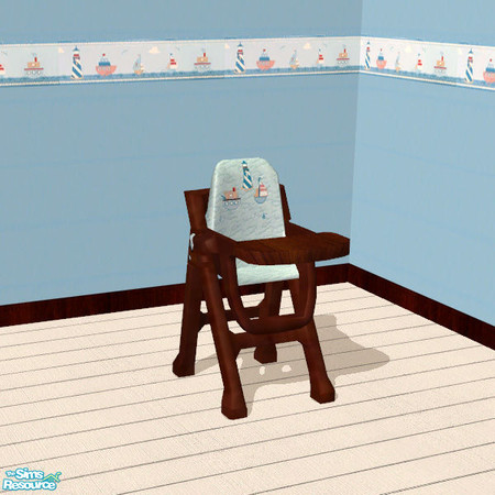 Sims 2 — High Chair Nautical Themed Nursery Set by cemre — This complete nursery set for babies and tots provides a place