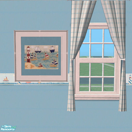 Sims 2 — Picture Nautical Themed Nursery Set by cemre — This complete nursery set for babies and tots provides a place