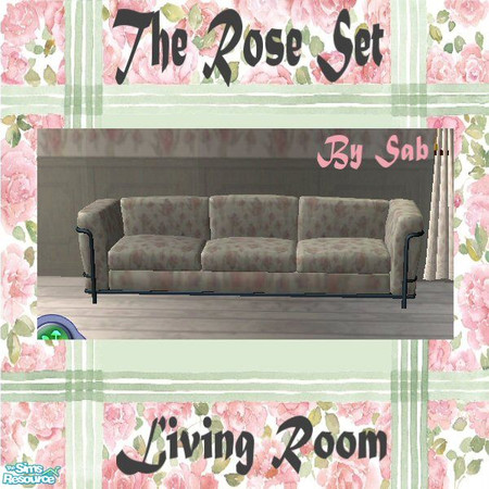 Sims 2 — Rose Collection Sofa by Sab — Rose Collection Sofa (Curtains, floor & wall found under Rose Collection misc