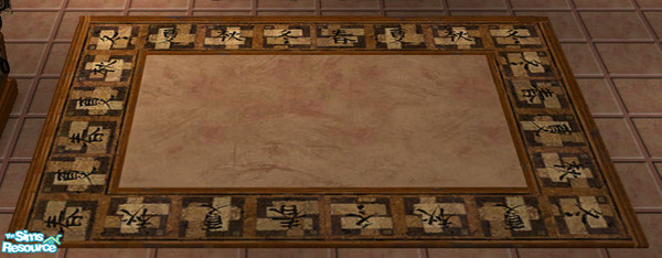 Sims 2 — Asian 3x4 Rug by TSR Archive — this is a recolor of Echo's 3 x 4 rug, see link below. texture will work for 1x3,