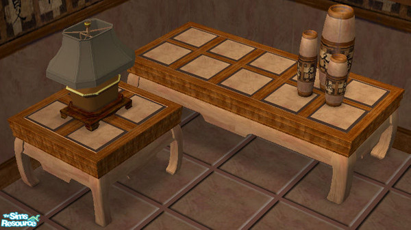 Sims 2 — Asian end table and coffee table by TSR Archive — texture applies to both tables