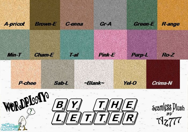 Sims 2 — Wordplay - By The Letter by Az777 — Seamless plush carpeting by Az777.