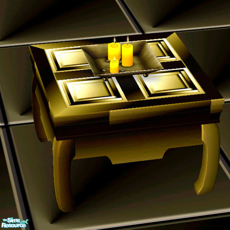 Sims 2 — Gold Shimmering Candles and base by ChazDesigns — Gold shiny and smooth scented candles.