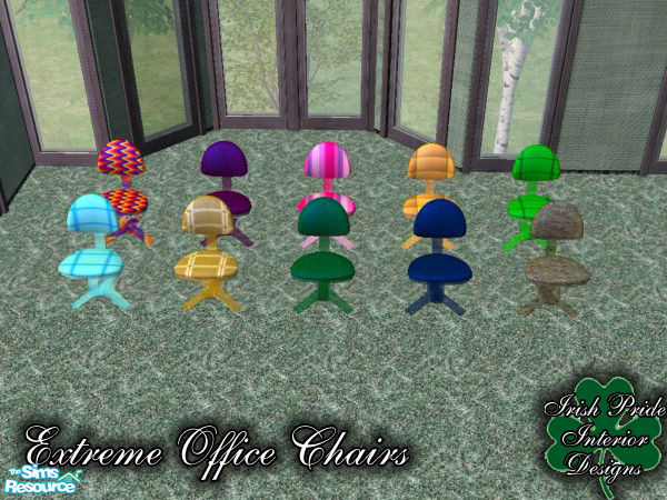 Sims 2 — Extreme Office Chairs by Irish Pride — Irish Pride presents the Extreme Office Chair. Color matched to the
