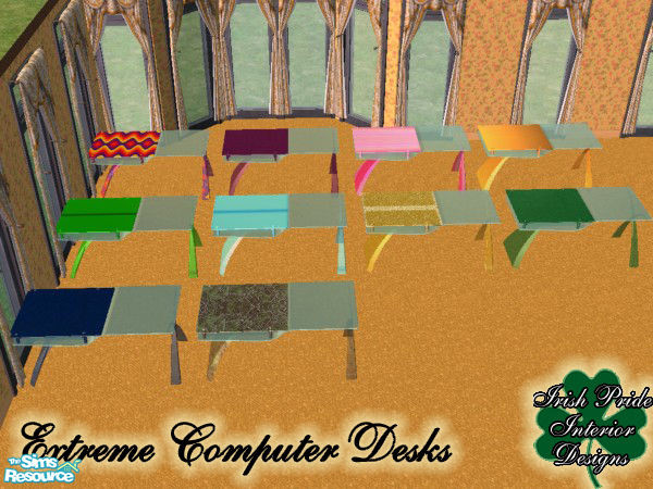 Sims 2 — Extreme Computer Desks by Irish Pride — Irish Pride Interior designs prsents the Extreme Computer Desk set,