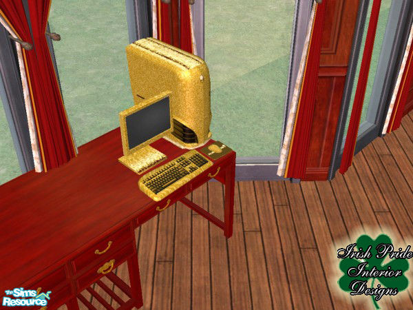 Sims 2 — Gold Alienware Case by Irish Pride — Brighten your home office/game room with this Gold case for your Alienware