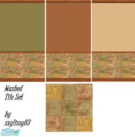 Sims 2 — Washed Tile Set by sxylissy83 — Nice tile set for a bathroom!