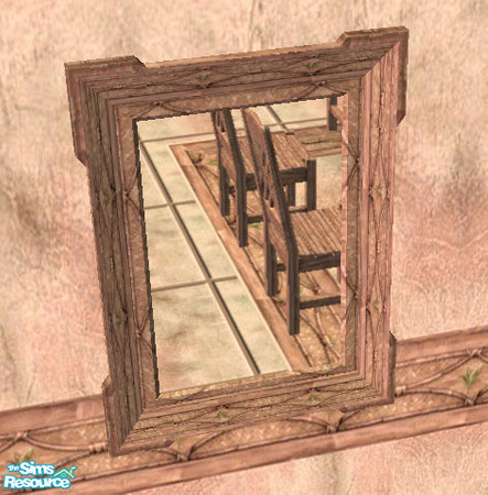Sims 2 — Bamboo Mirror by TSR Archive — Rustic, bambbo framed mirror. part of bamboo dinning room set. not just a great