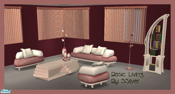 Sims 2 — Basic Living by SSilver — A very basic, yet stylish, living room. 