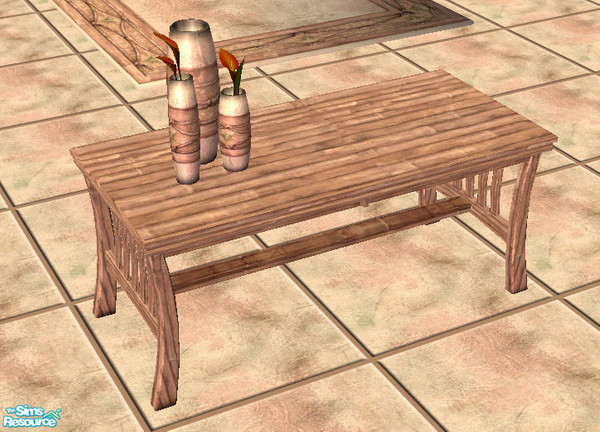 Sims 2 — Bamboo Dining Table by TSR Archive — Rustic, bamboo dinning table. part of bamboo diningroom Set. matches my