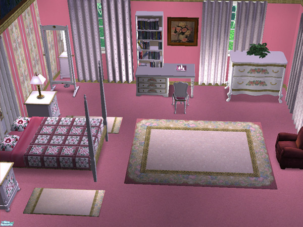 Sims 2 — The Gilded Bedroom by dancingaphrodite — Midas' golden touch can be found throughout this room, on furniture and
