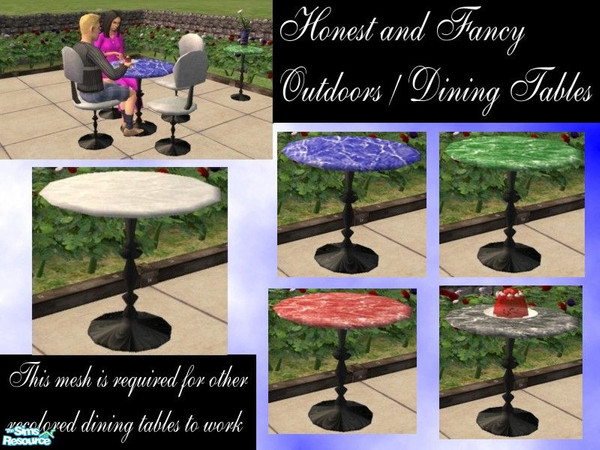 Sims 2 — Honest and Fancy Outdoors - Dining Table by LaLunaRossa72 — Adding variety and style to your home without