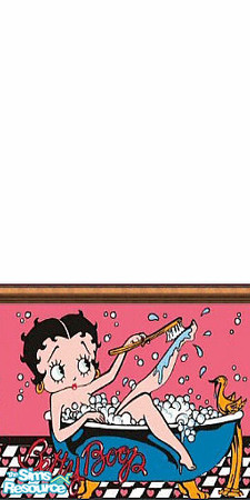 Sims 2 — Betty Boop by Lorah — Cheerful Betty Boop for your Sims. This wall is based on LittleBeeSims Betty Boop Bath
