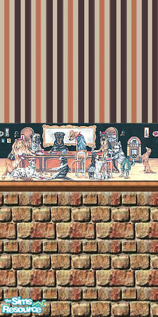 Sims 2 — The Bar 2 by Lorah — Partying borders on going to the dogs. Treat yourself to this canine border, striped