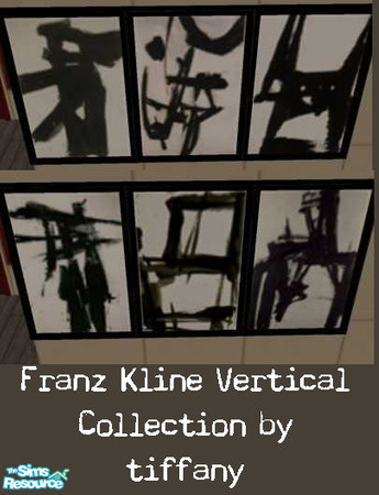 Sims 2 — Franz Kline Vertical Art Collection by cifftarr — Franz Kline is my favorite artist, so here is one of two art