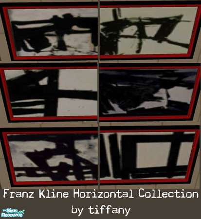 Sims 2 — Franz Kline Horizontal Art Collection by cifftarr — Franz Kline is my favorite artist, so here is one of two art