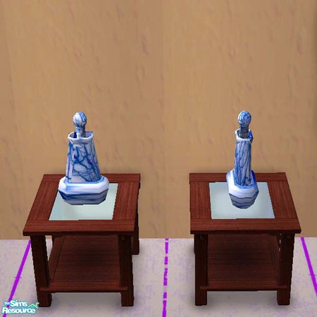 Sims 2 — Blue Marble Bottle Vase by buntah — This is a recolor of the Red Marble vase that is the base mesh for this set.