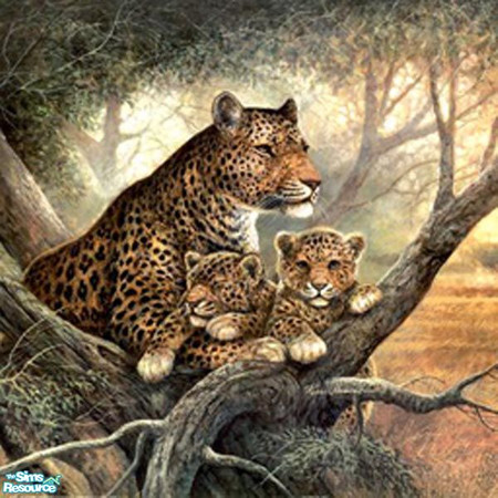 Sims 2 — Big Cats Painting 4 by MidnightRose — Part of a 16 painting collection. Based on the "Transcendance"