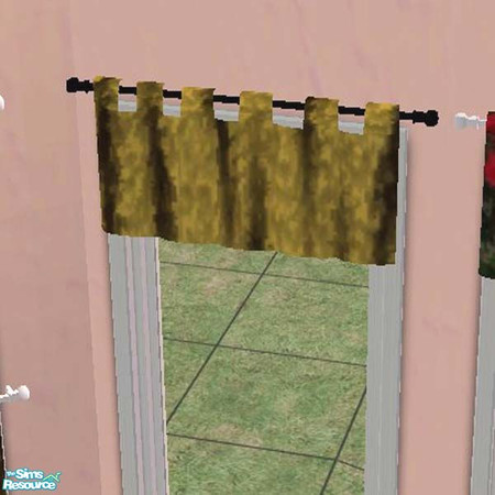 Sims 2 — Black curtain rod by buntah — This is the black curtain rod for my Versatile Valances set. It will show as a