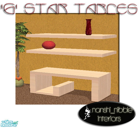 Sims 2 — 'G' Star Tables - Recolour 2 Cabinet by TSR Archive — Cabinet mesh by Nanshi_Nibble. Includes pottery. You will