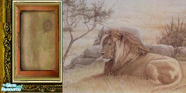 Sims 2 — Big Cats Painting 13 by MidnightRose — Part of a 16 painting collection. Based on the "In the