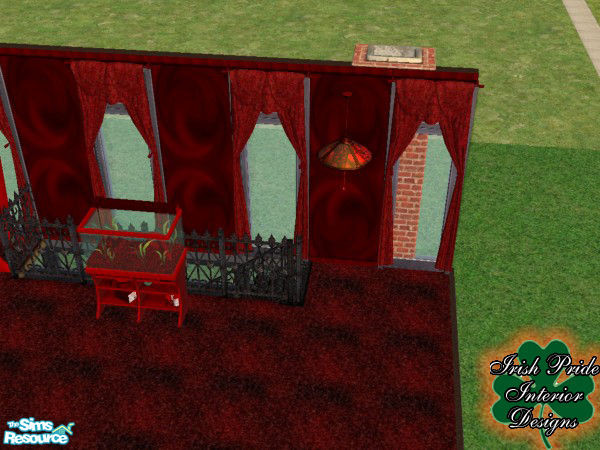 Sims 2 — Red Modern Ceiling Light Frame by Irish Pride — The Red Modern Ceiling Light Frame is a deep red to match the