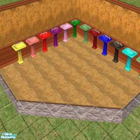 Sims 2 — 11 Simple sinks by hippiebill by hippiebill — The simple sink in 11 outstanding colors for your SIMS to play