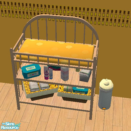 Sims 2 — Yellow Changing Table by saramkirk — This is the changing table from my Yellow Squares Nursery Set.
