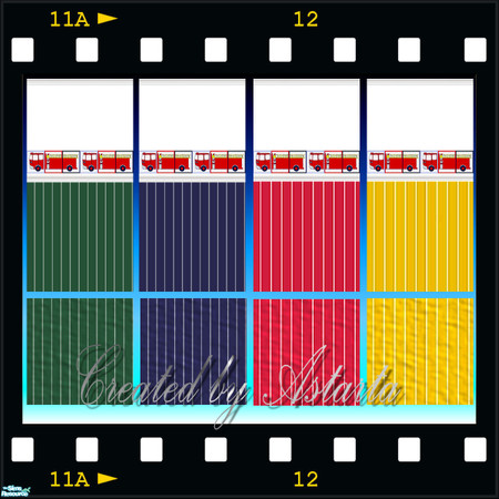 Sims 2 — Firetruck set by Astarta — Firetruck wall and floor set for boys. 