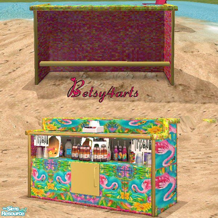 Sims 2 — Flamingo bar by Betsy4arts — This bar is very bright and colorful.A flamingo design side.A metallic fuschia
