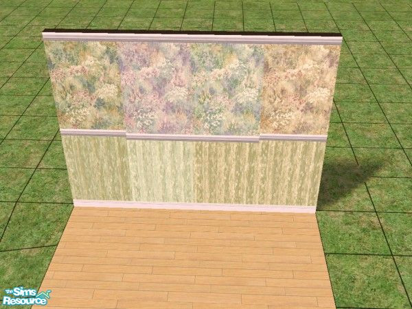 Sims 2 — Petite Floral Collection by stitchy — French inspired floral walls.