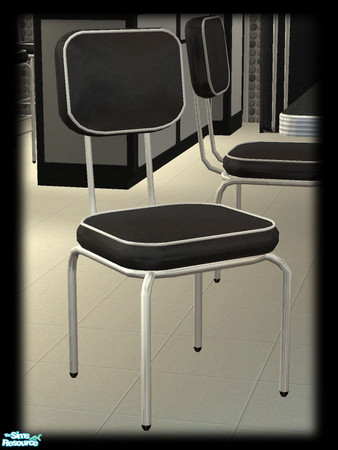 Sims 2 — 50s Retro Kitchen - Chair - Black  by Shakeshaft — Part of the first recolour set of the 50\'s Retro Kitchen in