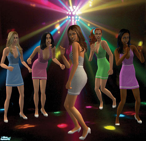 Sims 2 — Disco Dresses by SQK — Get your Sims into the \"groove\" (please excuse the bad pun hehe) with these