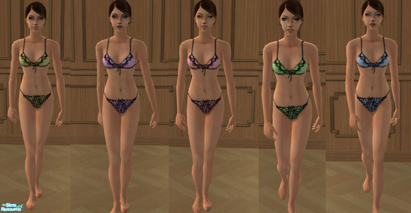 Sims 2 — Pristine Underwear Recolors by SilantWanderer — I\'ve made 5 recolors of *Holy*\'s Pristine underwear design.